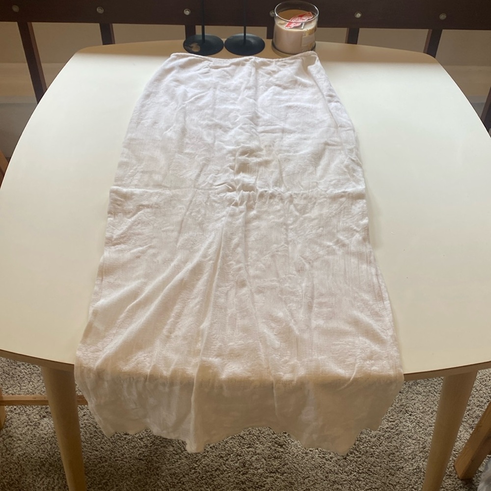 Boho midi white skirt
